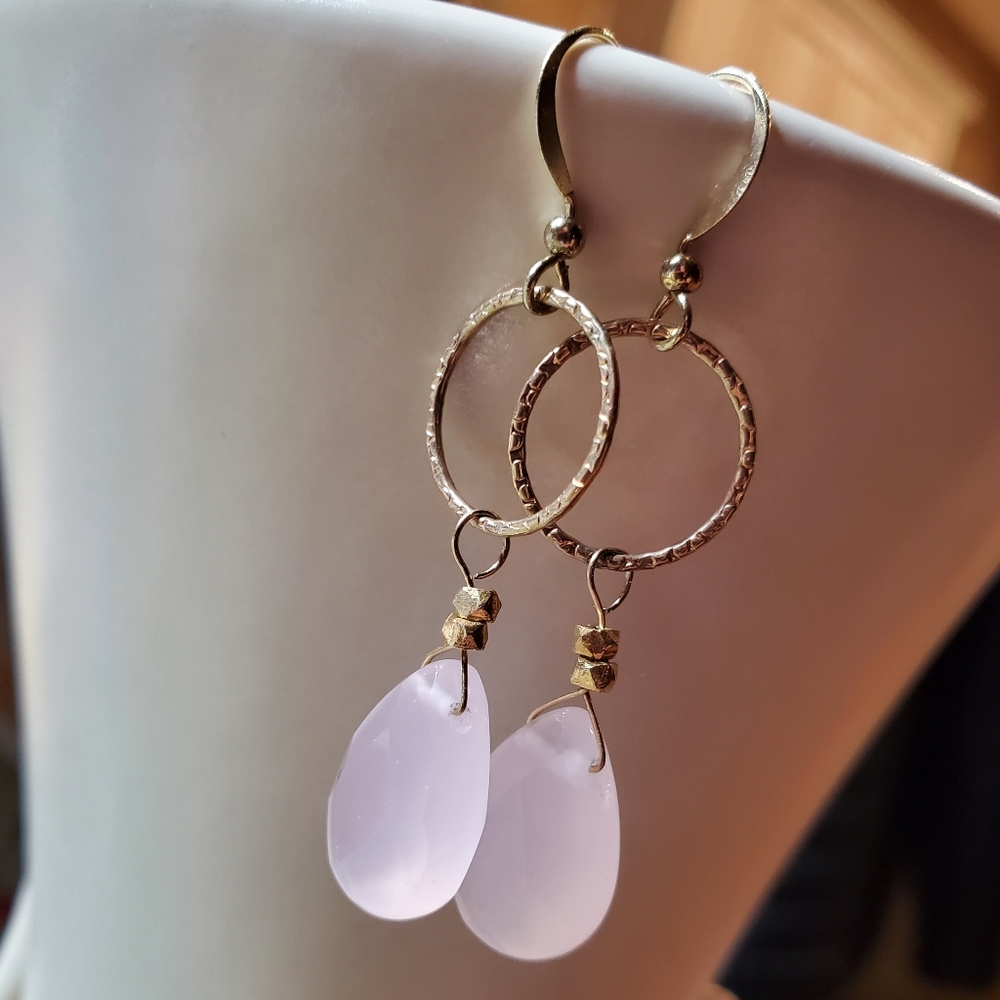 Pink Chalcedony Earrings